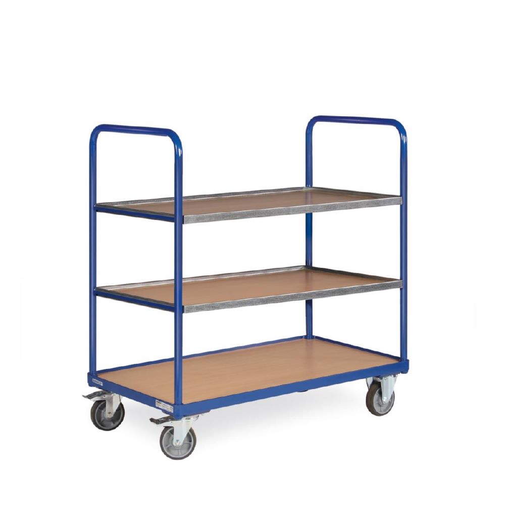Produktbild Tauroflex Etagenwagen F2 bis 250 kg 3 Etagen mit Bordkante 600 x 1175 x 1125 mm bild 3