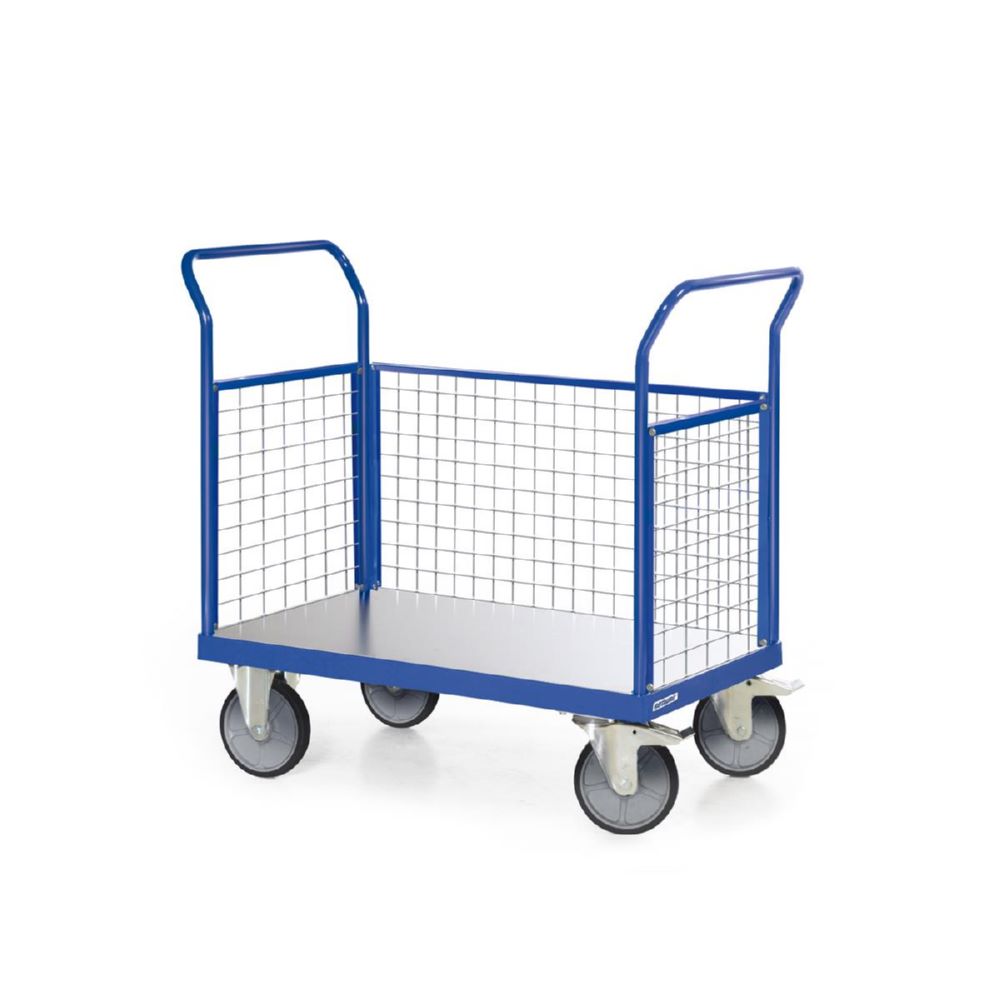 Produktbild Tauroflex Plattformwagen F6 mit 3 Gitterwänden 600 kg Last 700 x 1250 x 1100 mm bild 2