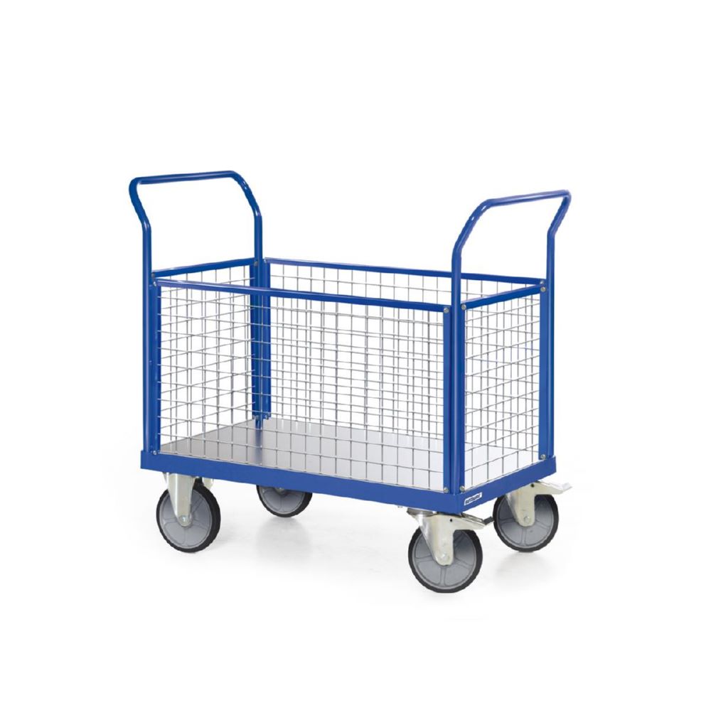 Produktbild Tauroflex Plattformwagen F6 mit 4 Gitterwänden bis 600 kg 800 x 1200 x 1450 mm bild 2