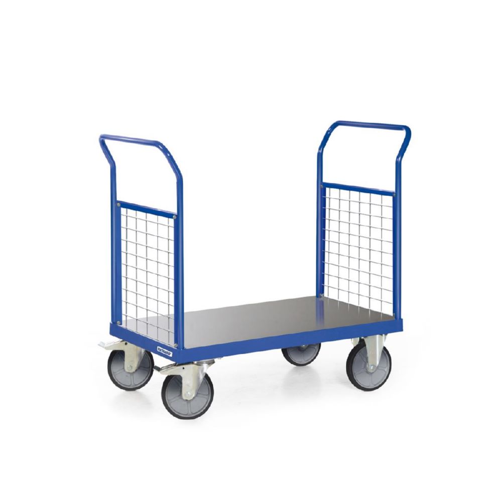 Produktbild Tauroflex Plattformwagen F6 mit 2 Gitter Stirnwänden 600 kg Last 600 x 1250 x 1100 mm