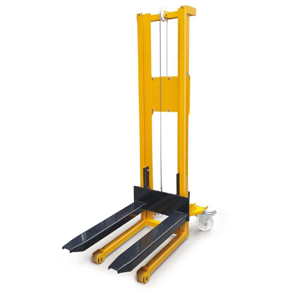 Produktbild Taurolifter Hochhubwagen Handwindenstapler mit Gabelaufnahme PO-Rollen Traglast 300 kg bild 3