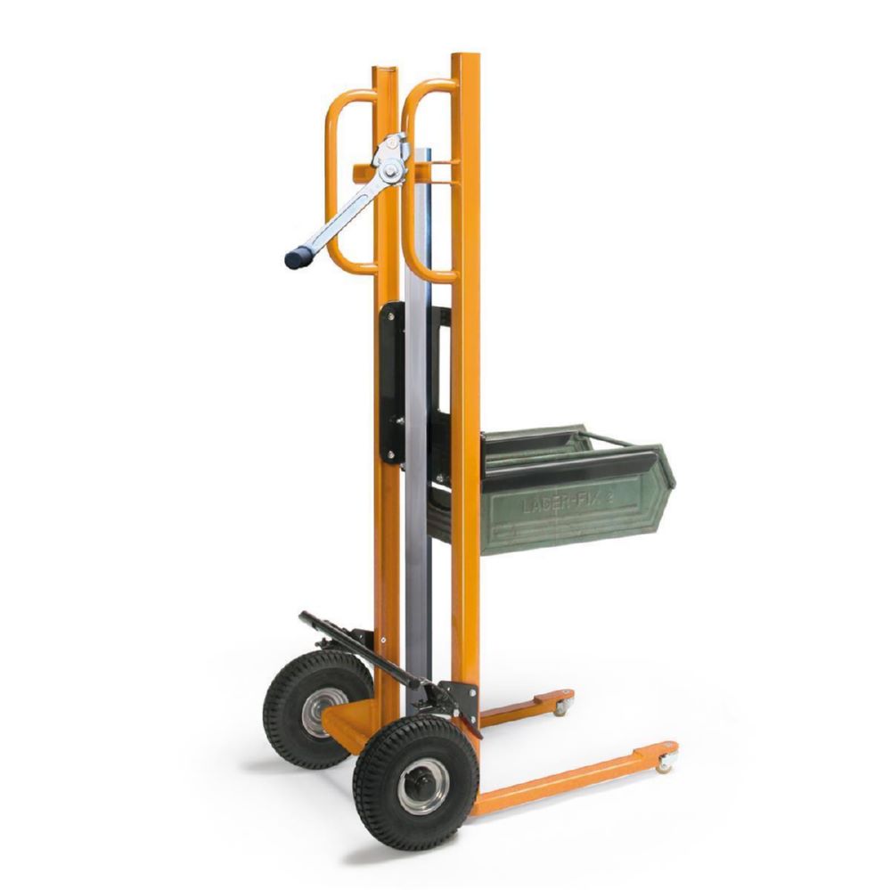 Produktbild Taurolifter Hochhubwagen Hubkarre mit Gabelaufnahme Luftbereifung Traglast 150 kg RAL 1028 bild 3