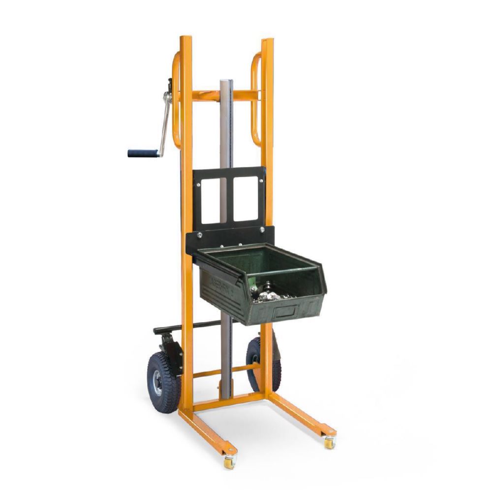 Produktbild Taurolifter Hochhubwagen Hubkarre mit Gabelaufnahme Luftbereifung Traglast 150 kg RAL 1028 bild 4