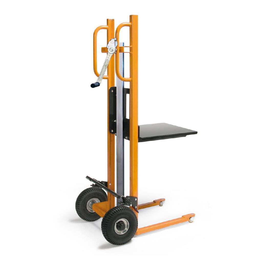 Produktbild Taurolifter Hubkarre mit Plattform Luftbereifung Traglast 150 kg RAL 1028