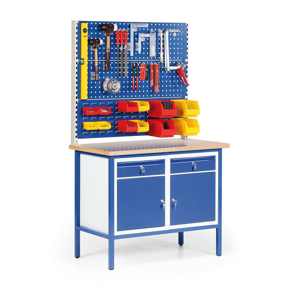 Produktbild Taurotec Kompakt Werkbänke R6 mit Lochplatten und Schlitzplatte 1130 x 690 x 935 mm
