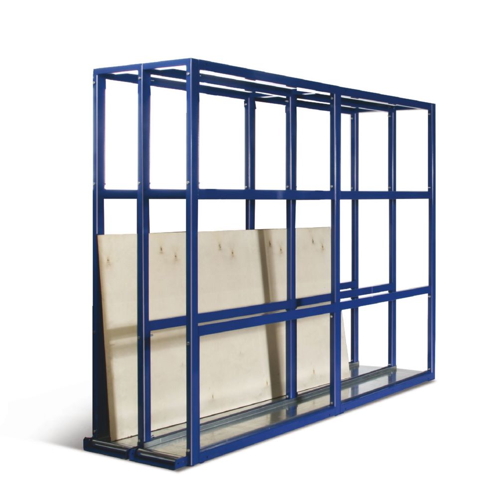 Produktbild Taurotec Plattenregal Grundmodul 2 Felder 790 x 3000 x 2305 mm bis 750 kg Enzianblau