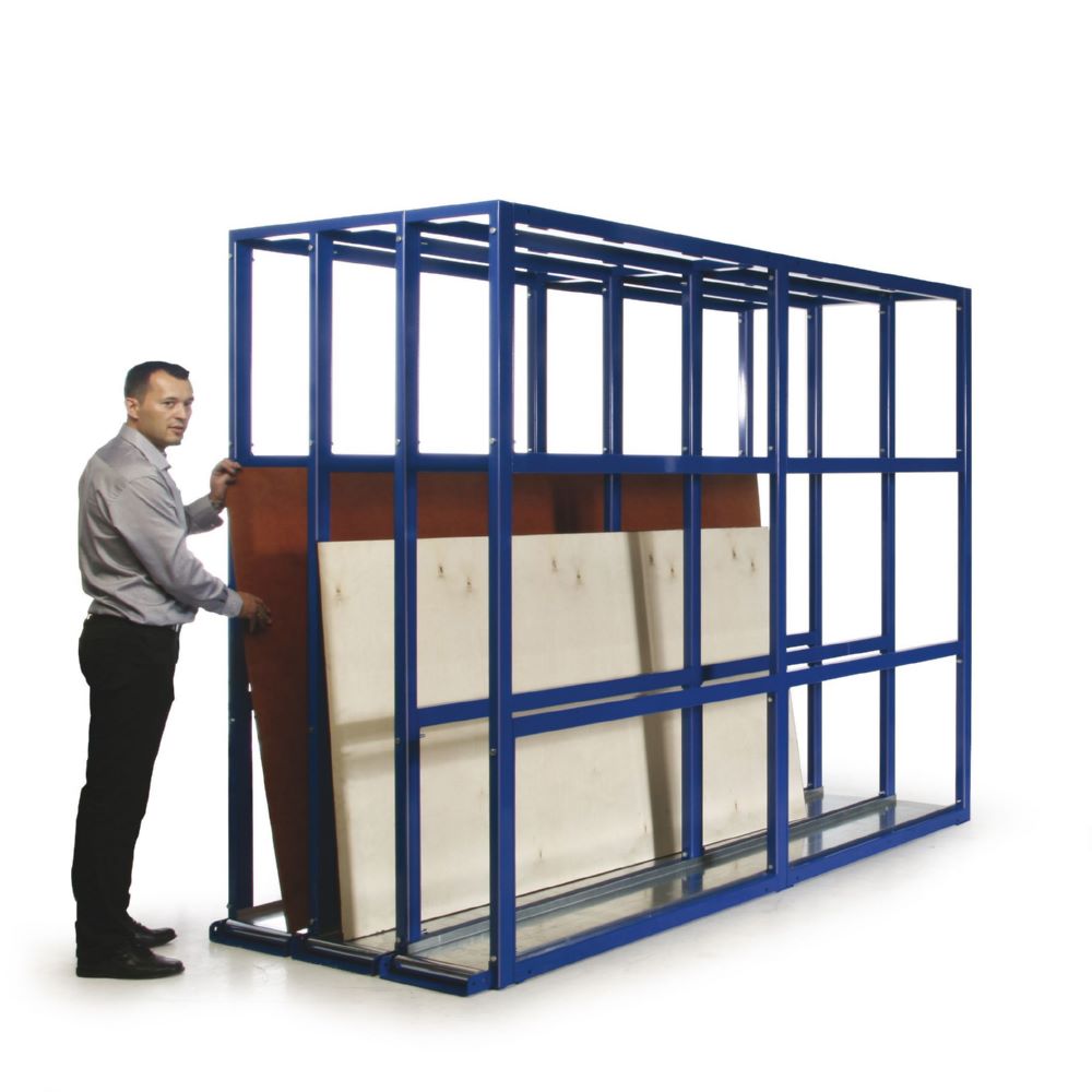 Produktbild Taurotec Plattenregal Grundmodul 2 Felder 790 x 3000 x 2305 mm bis 750 kg Enzianblau bild 2