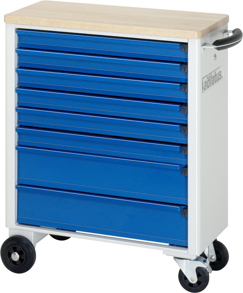 Produktbild RAU Werkzeugwagen adlatus B700 x T350 mm, Gestell RAL7035, Ausstatung RAL5010 bild 2