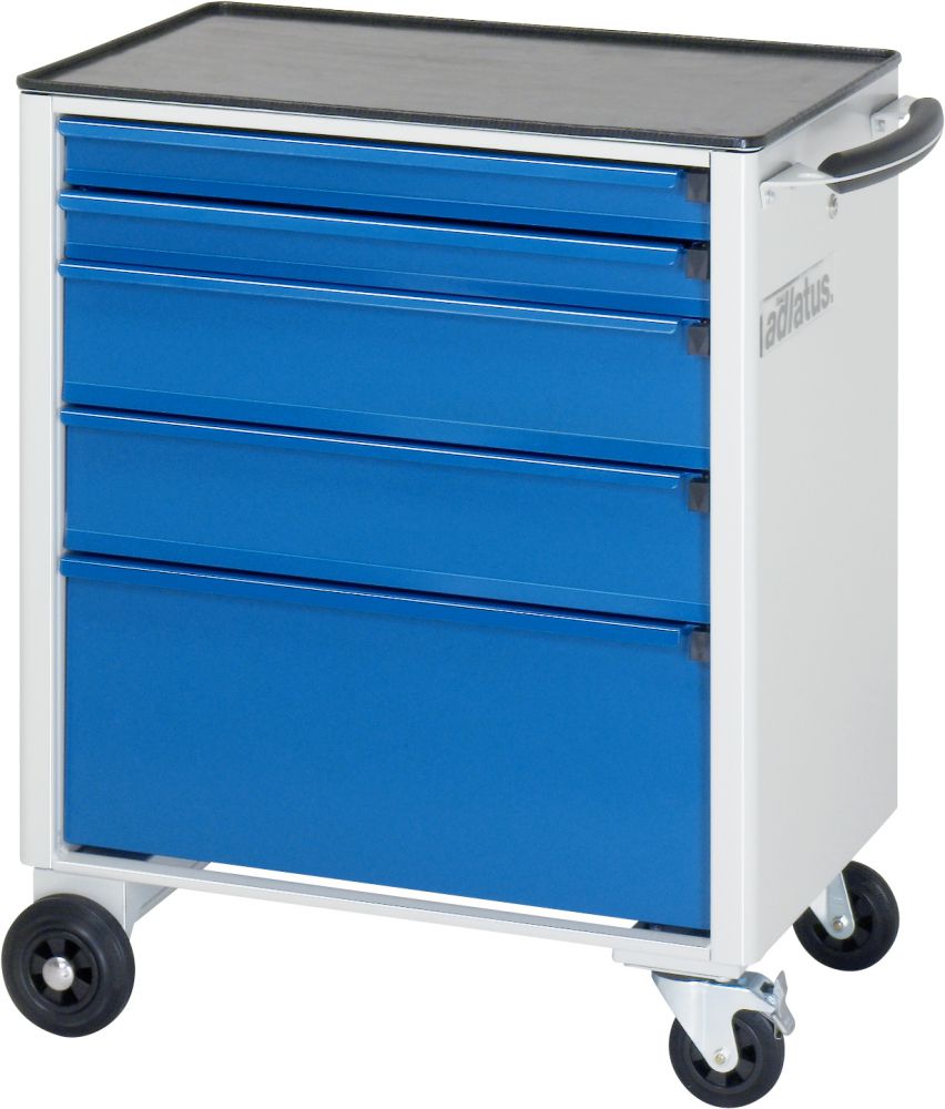 Produktbild RAU Werkzeugwagen adlatus B700 x T500 mm, Gestell RAL7035, Ausstatung RAL5010 bild 2