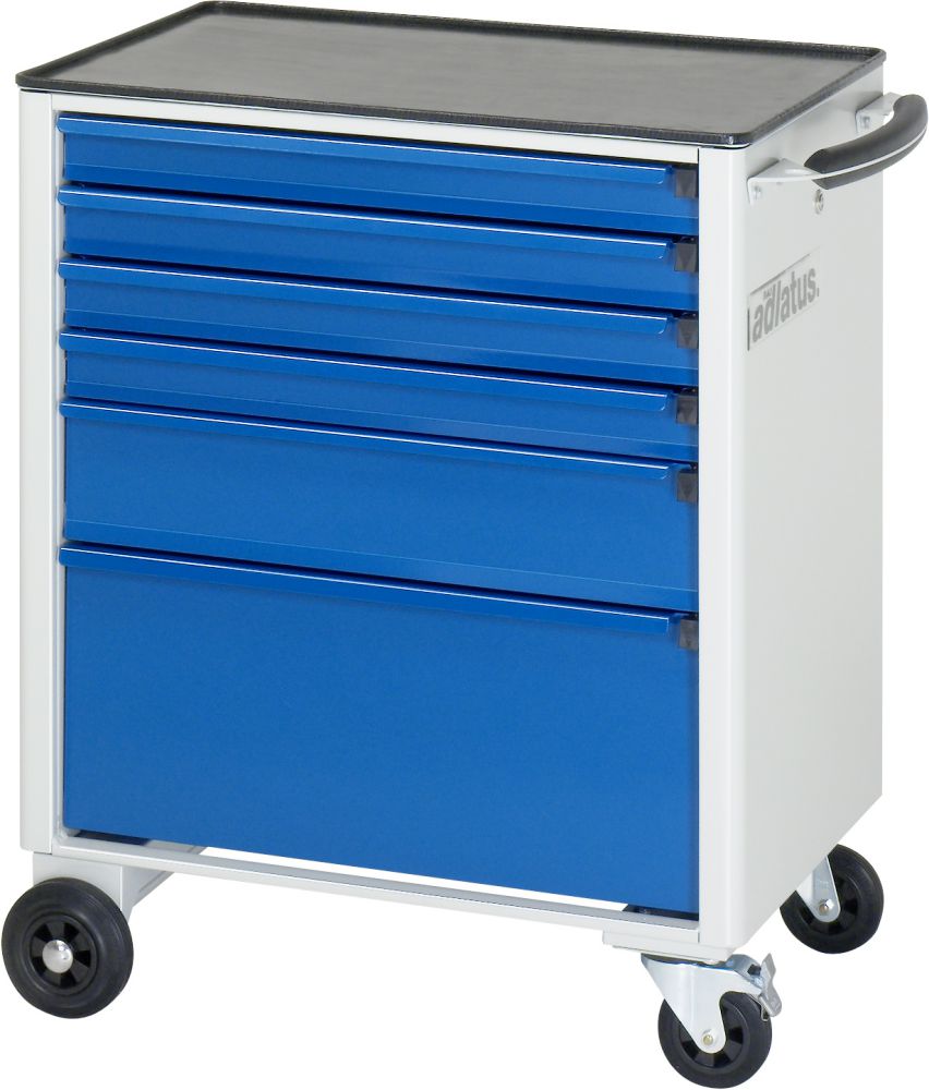 Produktbild RAU Werkzeugwagen adlatus B700 x T500 mm, Gestell RAL7035, Ausstatung RAL5010 bild 2