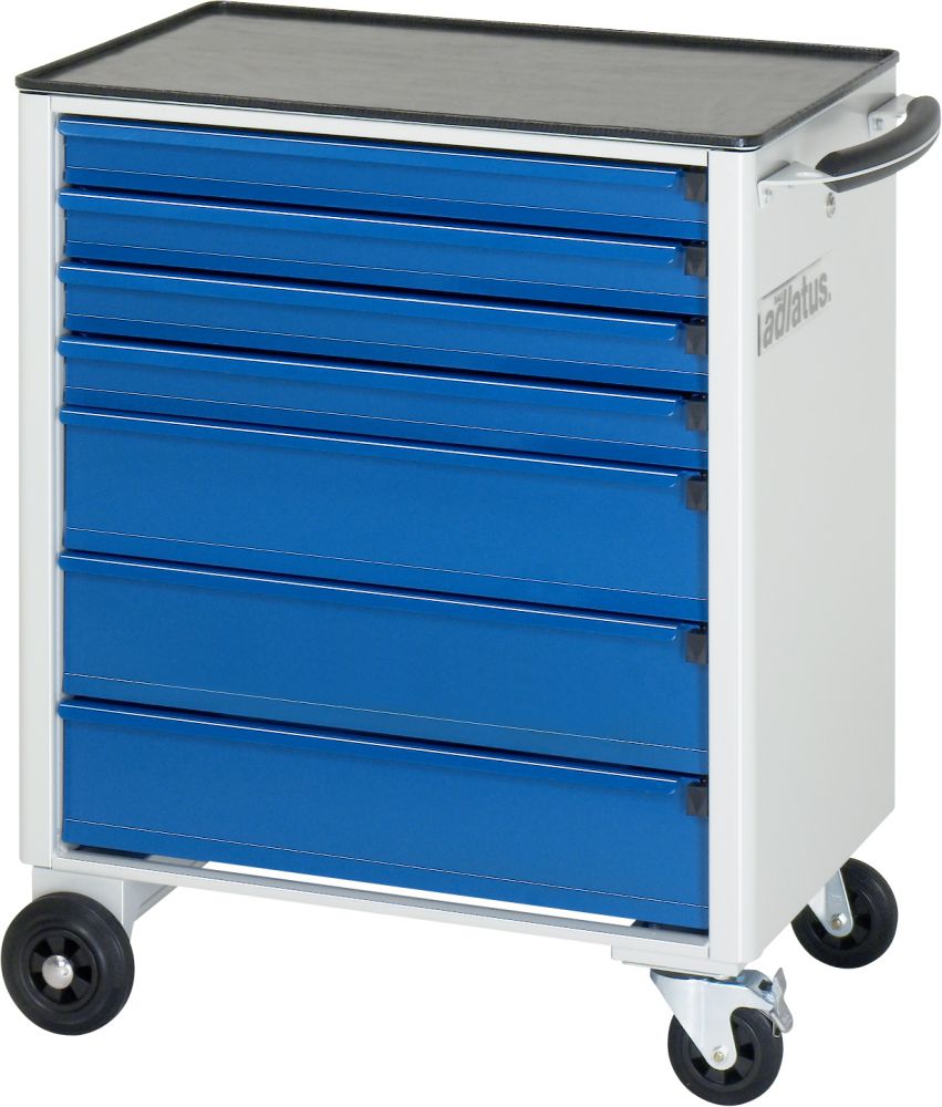 Produktbild RAU Werkzeugwagen adlatus B700 x T500 mm, Gestell RAL7035, Ausstatung RAL5010 bild 2