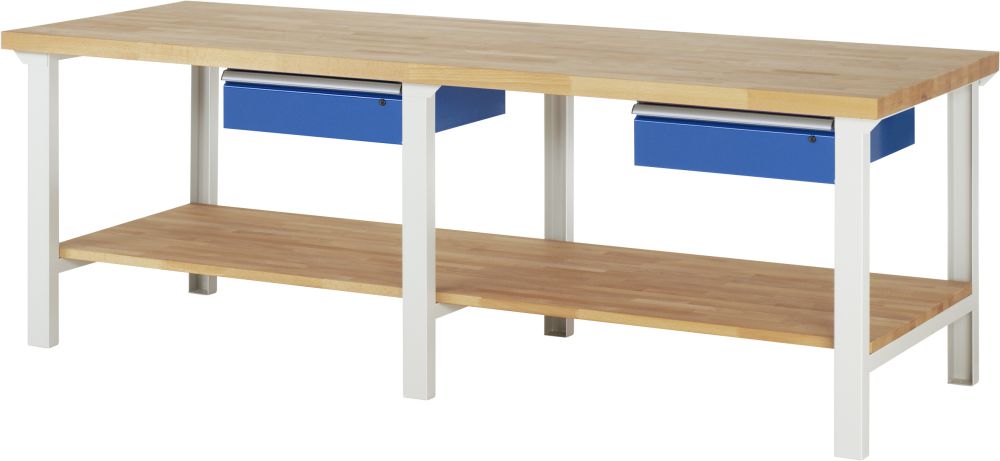 Produktbild Rau Werkbank Serie 7000 Modell 7001A7 Breite 2500 mm RAL7035/RAL5010