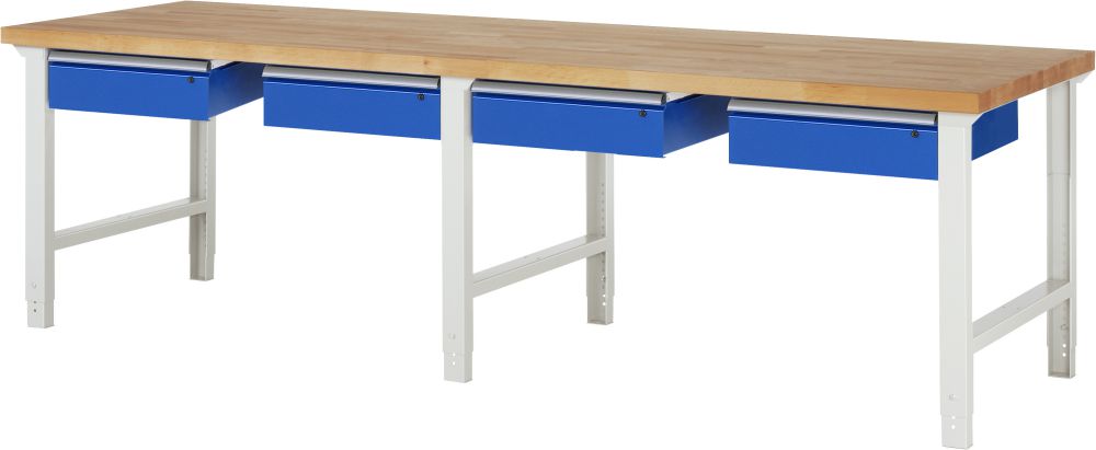 Produktbild Rau Werkbank Serie 7000 Modell 7002-1 Breite 3000 mm Höhe 790-1140 mm