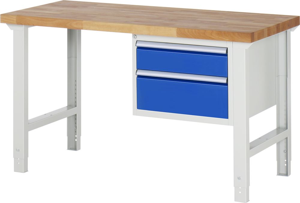 Produktbild Rau Werkbank Serie 7000 RAL7035/RAL5010 Modell 7123 Breite 1500 mm