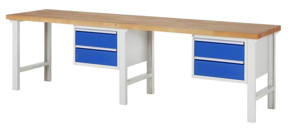 Produktbild Rau Werkbank Serie 7000 Modell 7125 Breite 3000 mm 2 Unterbau-Container