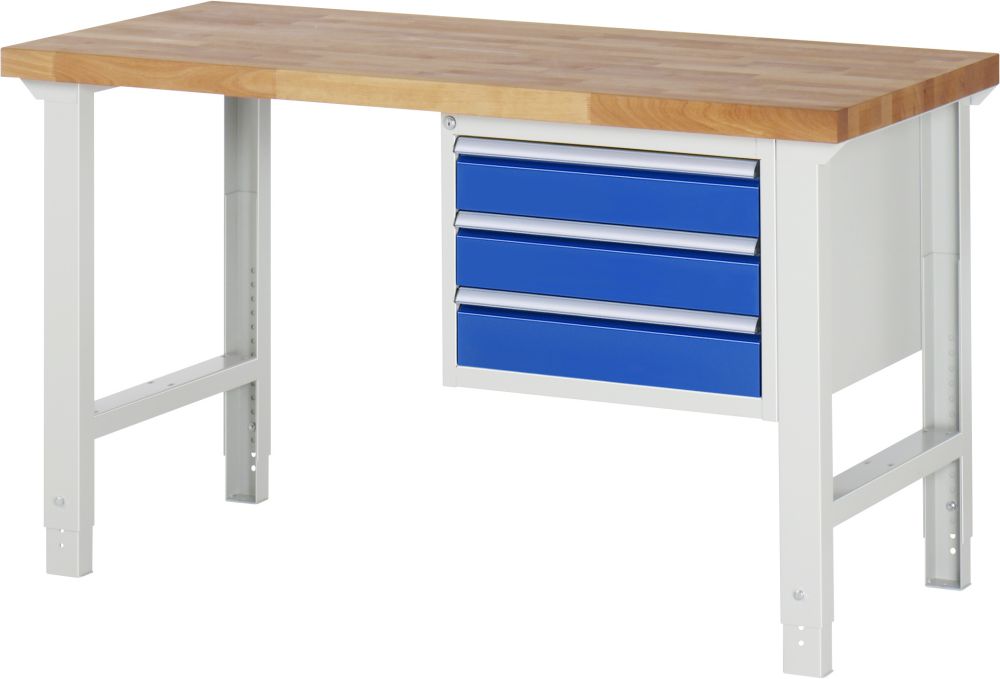 Produktbild Rau Werkbank RAL7035/RAL5010 Serie 7000 Modell 7127 Breite 1500 mm