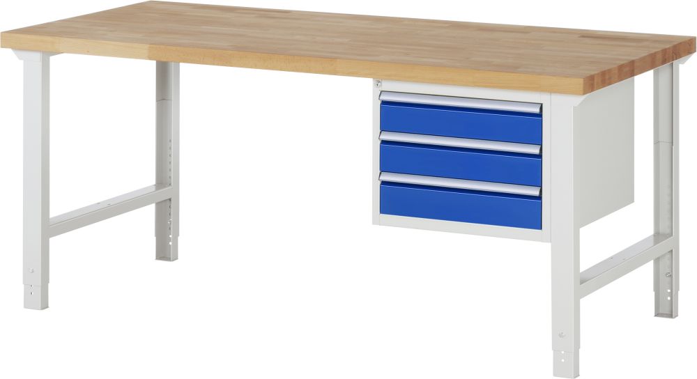 Produktbild Rau Werkbank Serie 7000 Modell 7127 Breite 2000 mm 3 Schubladen Größe-L