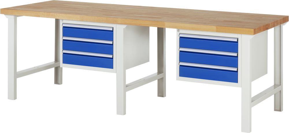 Produktbild Rau Werkbank Serie 7000 Modell 7127 Breite 2500 mm RAL7035/RAL5010