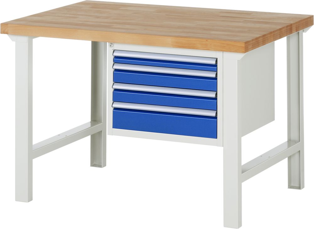 Produktbild Rau Werkbank Serie 7000  RAL7035/RAL5010 Modell 7132 Breite 1250 mm