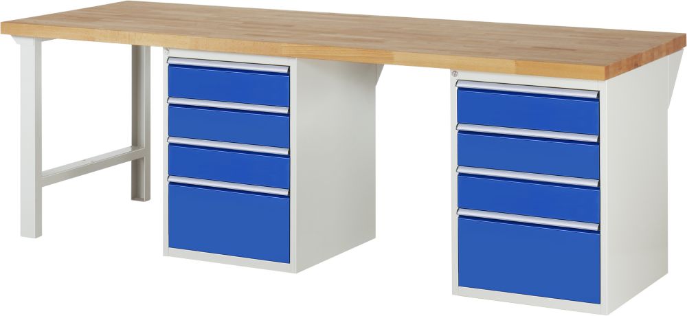 Produktbild Rau Werkbank Serie 7000 - Modell 7510-8 8 Schubladen Breite 2500 mm
