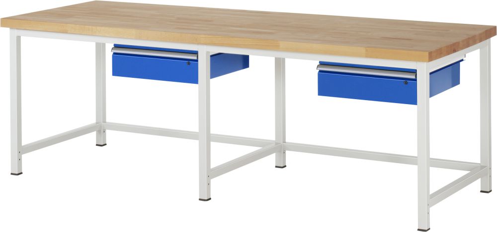 Produktbild Rau Werkbank Modell 8001 Breite 2500 x Tiefe 900 mm 2 Schubladen