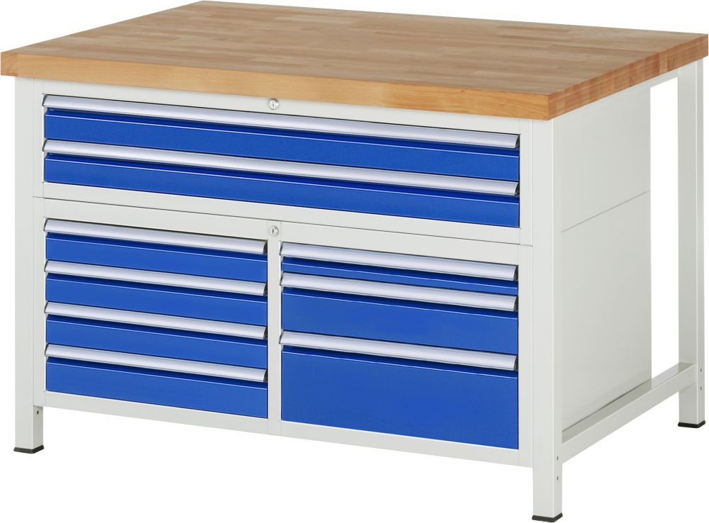 Produktbild RAU Werkbank 8000 Modell 8923 1250 mm breit 840 bis 1040 mm hoch