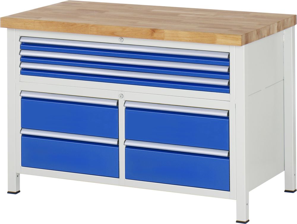 Produktbild RAU Werkbank 8000 Modell 8924 1250 mm RAL7035 RAL5010