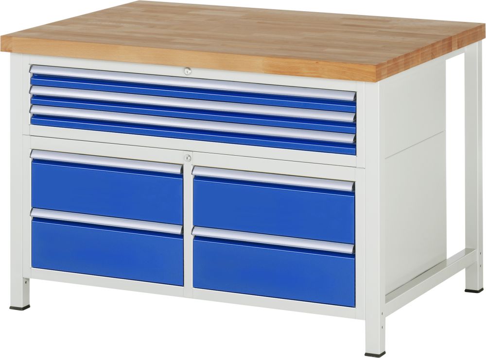 Produktbild RAU Werkbank 8000 Modell 8924 Breite 1250 mm Höhe 840 bis 1040 mm