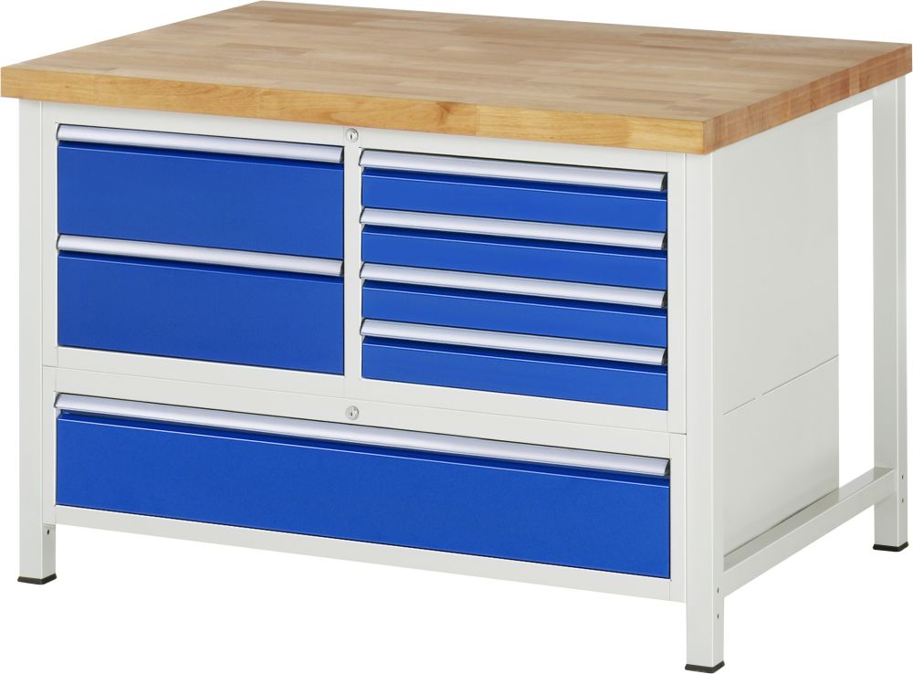 Produktbild RAU Werkbank 8000 Modell 8931 1250 mm breit 840 bis 1040 mm hoch