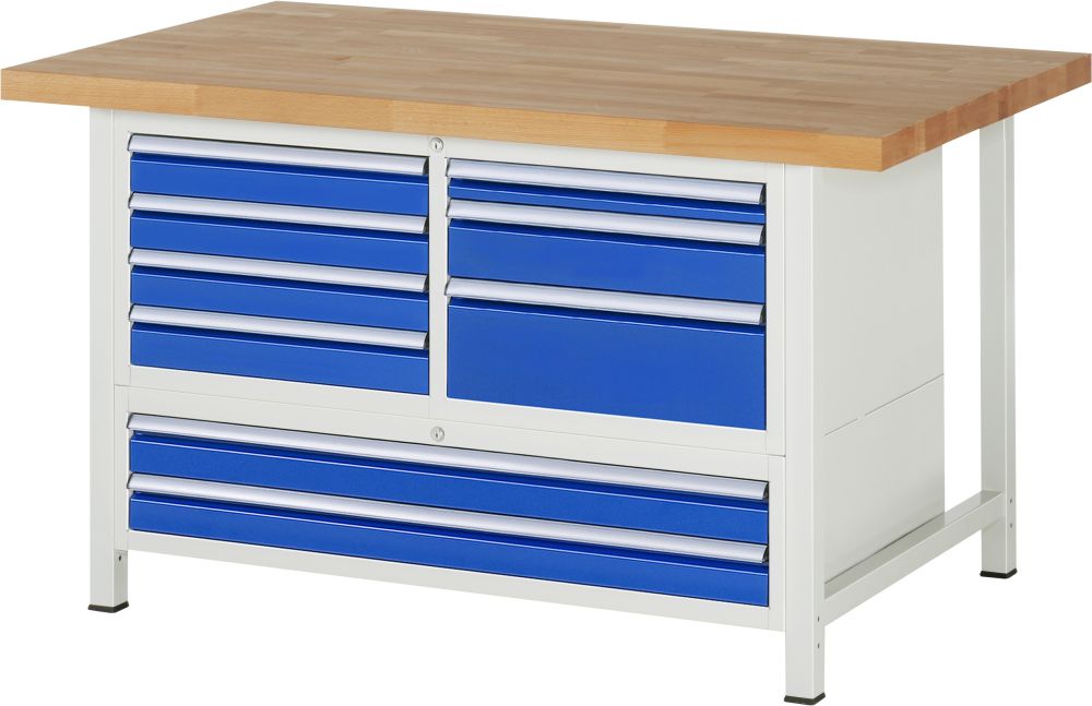 Produktbild RAU Werkbank 8000 Modell 8933 1500 mm breit Arbeitsplatte 40 mm