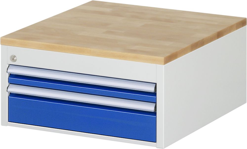 Produktbild Rau Schubladenschrank 7000 2 Schubladen Breite 580 mm RAL7035 RAL5010