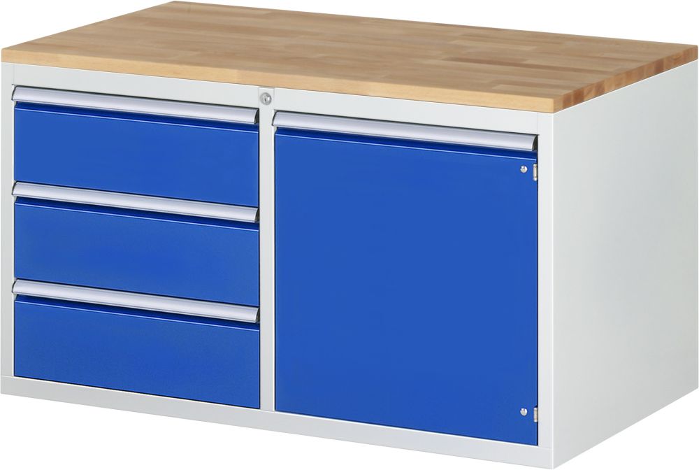 Produktbild Rau Schubladenschrank Serie 7000 Arbeitsplatte Buche 3 Schubladen 1 Flügeltür