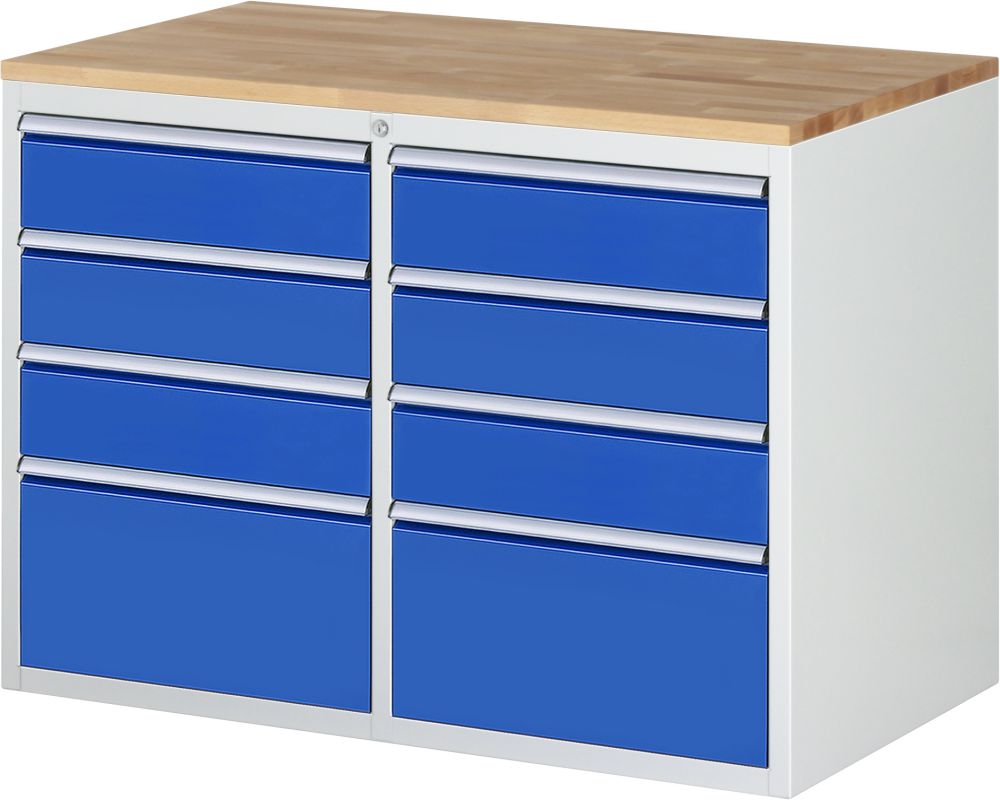 Produktbild Rau Schubladenschrank Serie 7000 Tiefe 650 mm inclusive Arbeitsplatte Buche