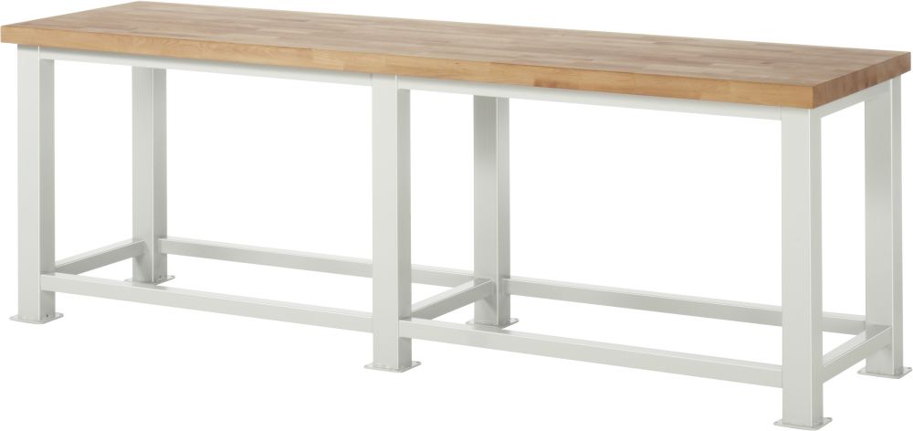 Produktbild RAU Schwerlastwerkbank Breite 2500 mm x Tiefe 900 mm x Höhe 850 mm, Gestell RAL7035 bild 1