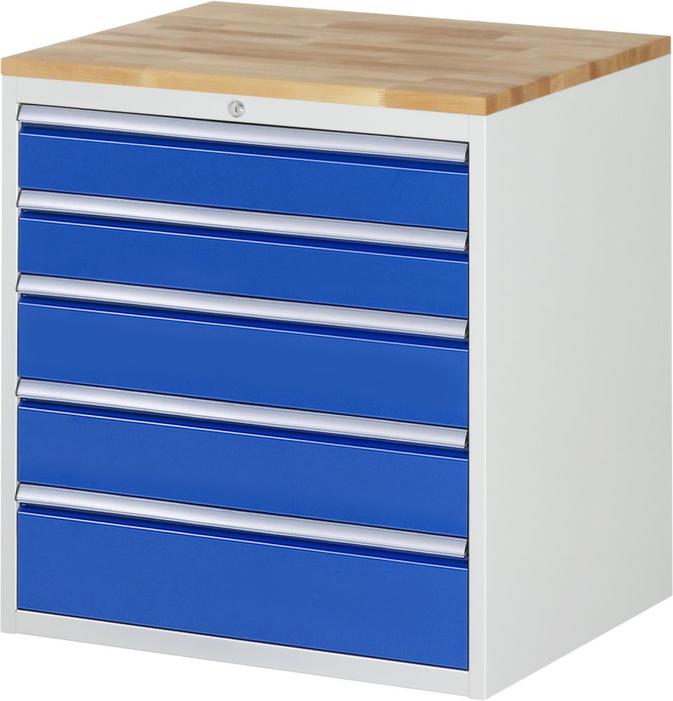 Produktbild Rau Schubladenschrank Serie 7000 inclusive Platte Buche 5 Schubladen Größe XL