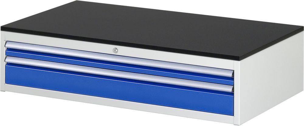 Produktbild Rau Schubladenschrank Serie 7000 RAL7035 RAL5010 Melaminharz Stärke 19 mm