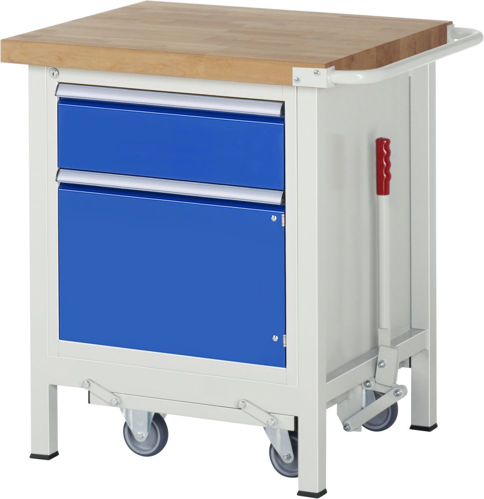 Produktbild RAU Werkbank mit absenkbarem Fahrgestell Modell 8152 B750 x T700 x H880 mm bild 1