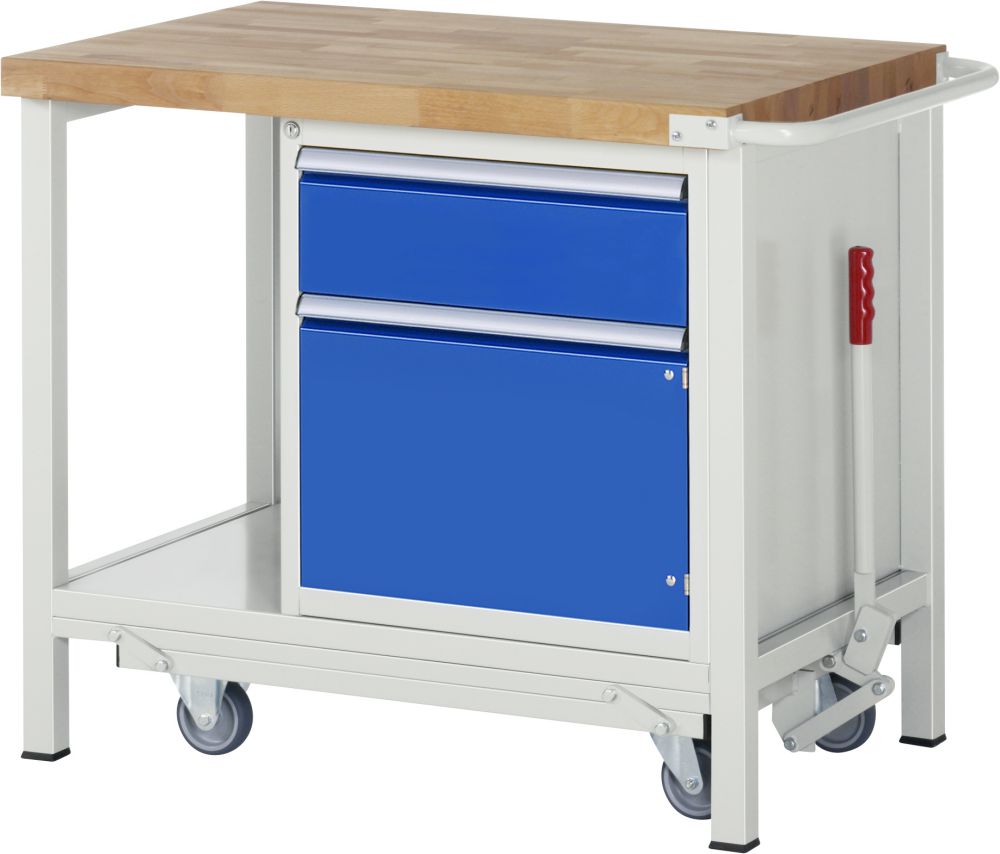 Produktbild RAU Werkbank mit absenkbarem Fahrgestell Modell 8152 B1000 x T700 x H880 mm