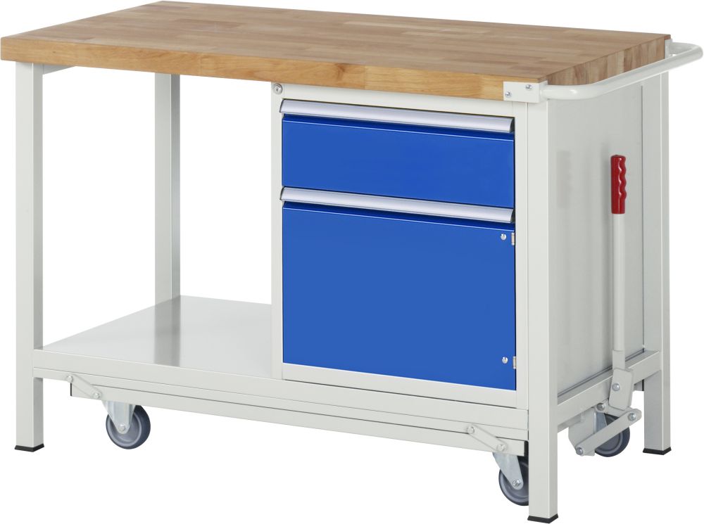 Produktbild RAU Werkbank mit absenkbarem Fahrgestell Modell 8152 B1250 x T700x H880 mm