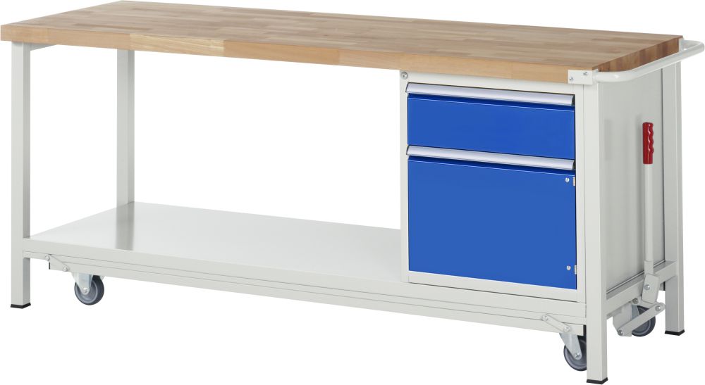 Produktbild RAU Werkbank mit absenkbarem Fahrgestell Modell 8152 B2000 x T700 x H880 mm