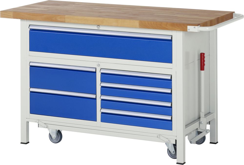 Produktbild RAU Werkbank mit absenkbarem Fahrgestell Modell 8921 B 1500 mm x T 700 mm x H 880 mm bild 1