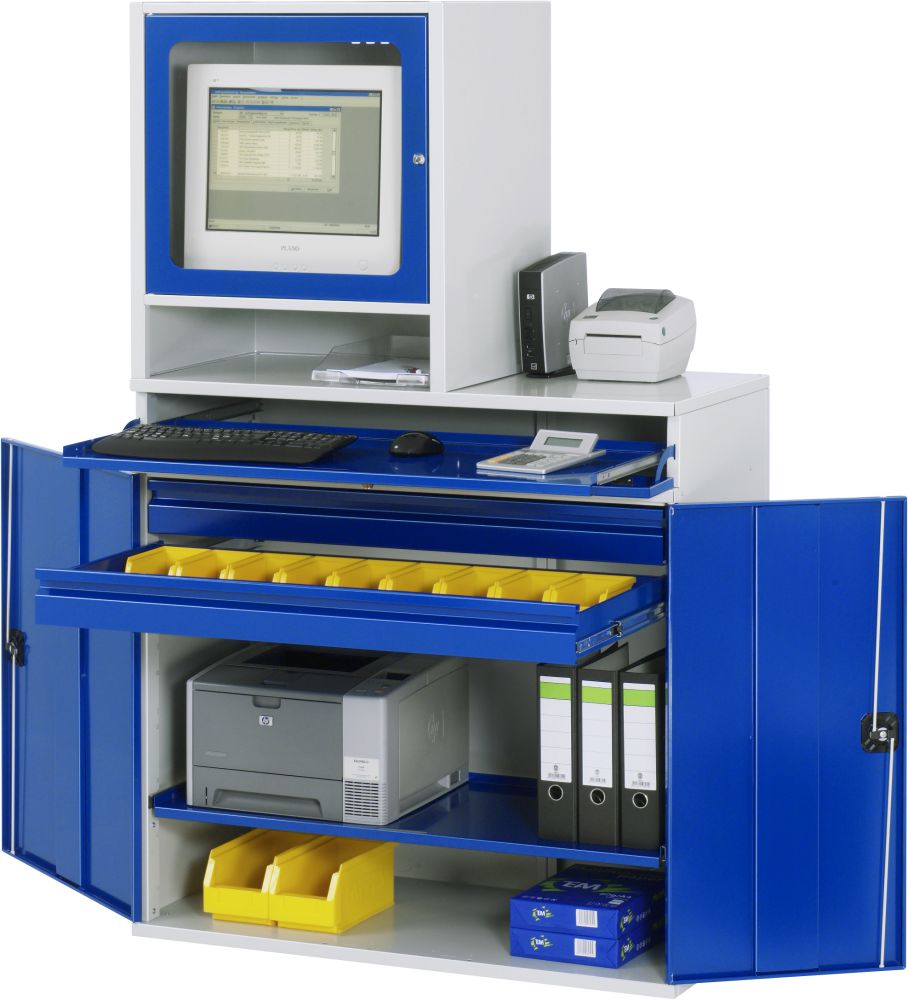 Produktbild Rau Computer Schrank Modell 66 Breite 1100 mm 2 Innenschubladen