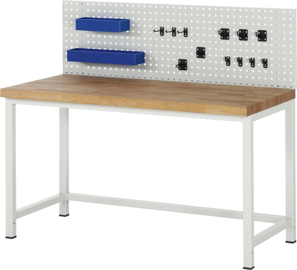 Produktbild RAU Lochplatte für Werkbankmontage B 1500 mm x T 15 mm x H 450 mm Farbe RAL7035