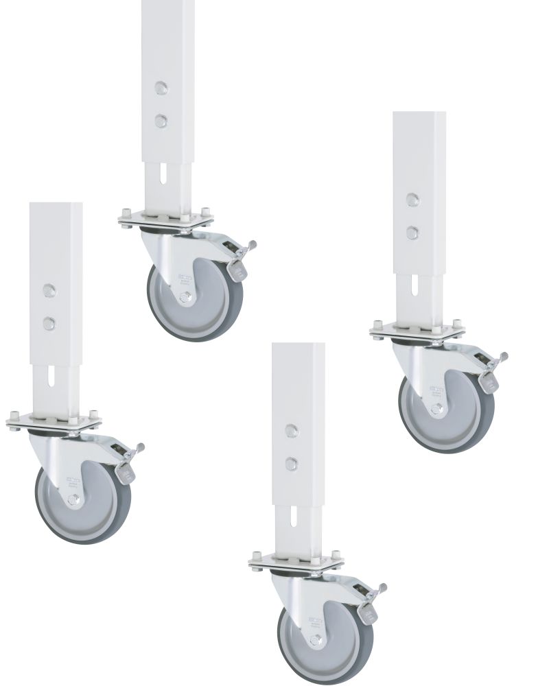 Produktbild RAU Rollensatz Arbeitstisch Serie Tom 2 Bock und 4 Lenkrollen