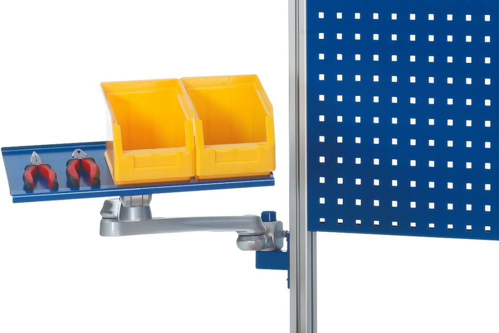 Produktbild RAU Schwenkarm mit Tablar und 3 Gelenken Farbe Gestell RAL5010