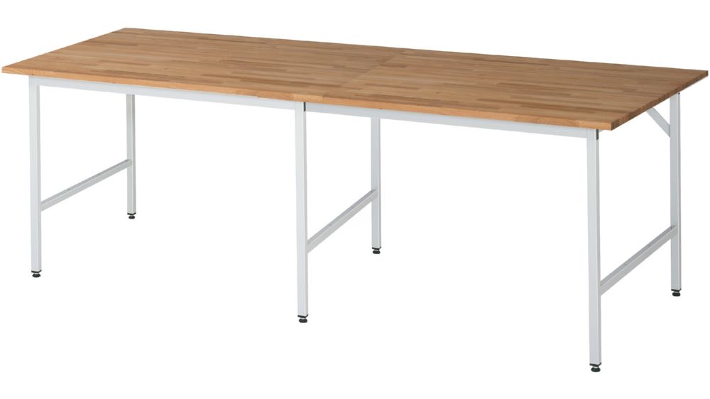 Produktbild Rau Werkbänke Arbeitstisch Jerry 2500 x 1000 x 800-850 mm B-Platte 25 mm RAL 7035