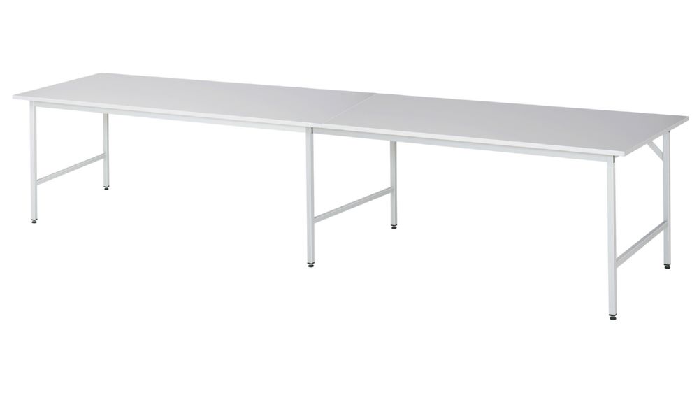 Produktbild Rau Werkbänke Arbeitstisch Jerry 4000 x 1000 x 800-850 mm M-Platte 22 mm RAL 7035