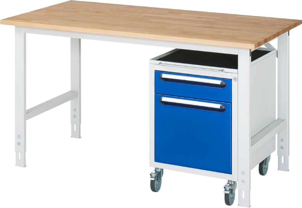 Produktbild Rau Arbeitstisch Tom K Modell 08 1000 x 1000 mm mit Rollcontainer
