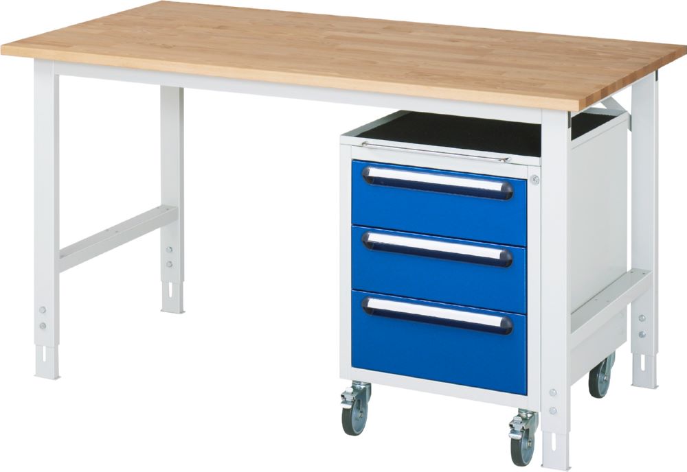 Produktbild Rau Werkbänke Arbeitstisch Tom K Modell 09 mit Rollcontainer 1000 mm