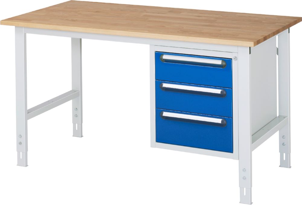 Produktbild Rau Werkbänke Arbeitstisch Tom K Modell 06 mit Melaminplatte und 1250 mm Breite